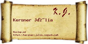 Kersner Júlia névjegykártya