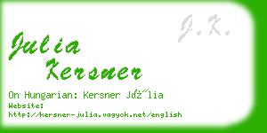 julia kersner business card